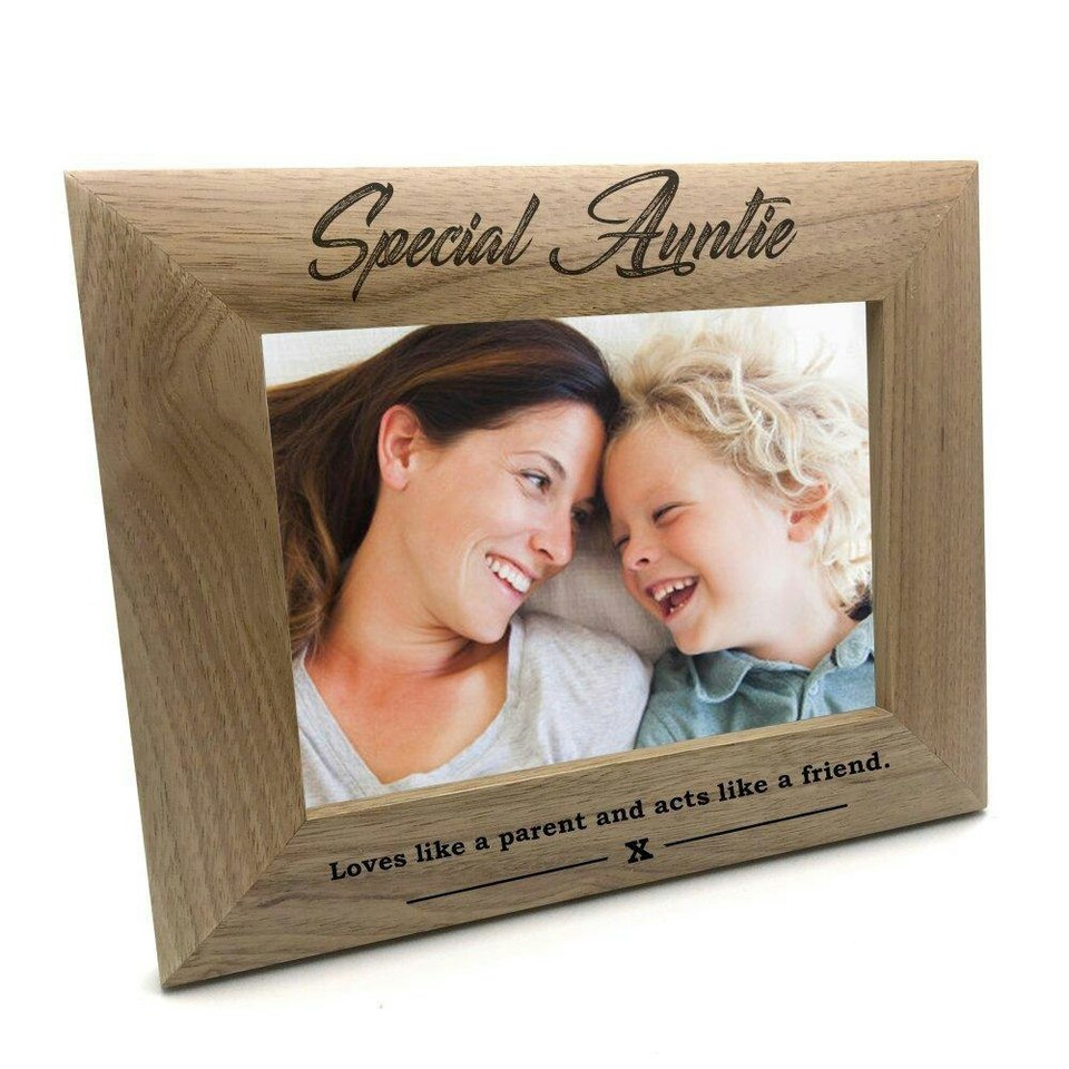 image 1 of Special Auntie Wooden Photo Frame Gift Brown | M