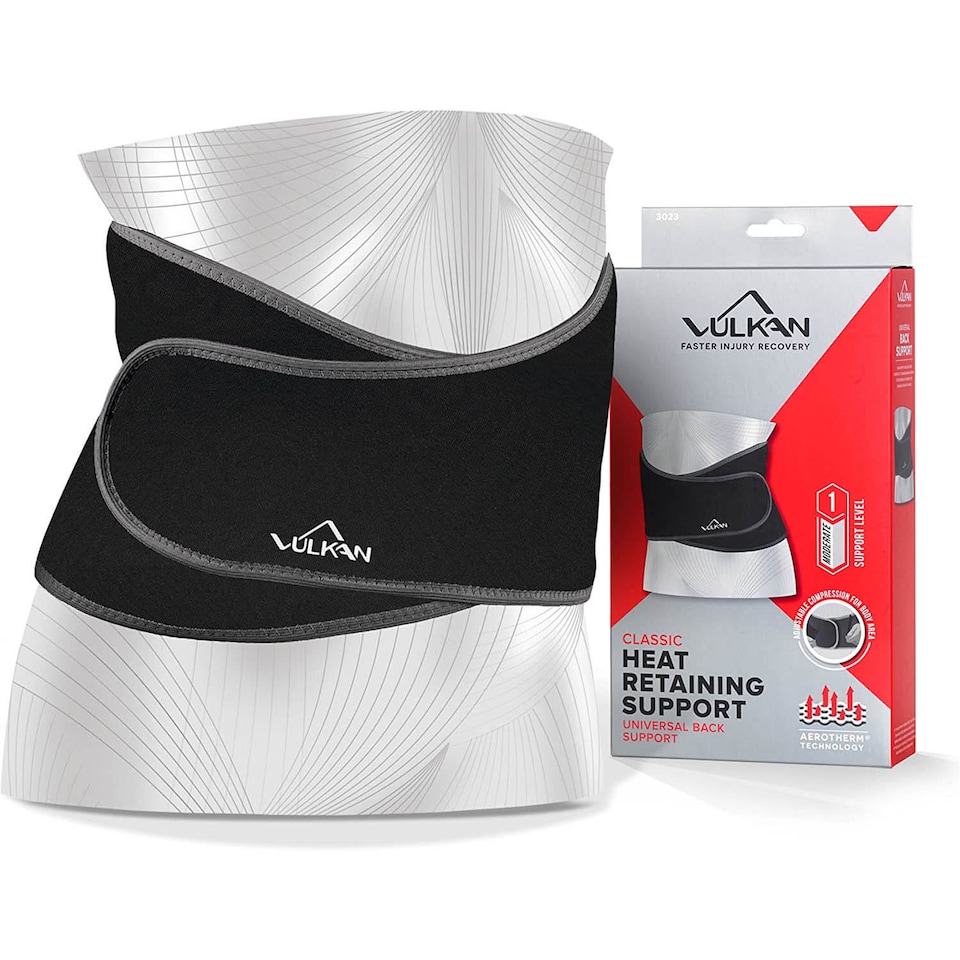image 1 of Vulkan Classic Universal Back Support, Aerotherm Neoprene, One Size, Black | Black | BLACK | One Size