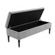 image 5 of Safar 90cm Ottoman Storage Bench - Plush Velvet Shoe Bench - Silver Lined Upholstery Storage Footstool