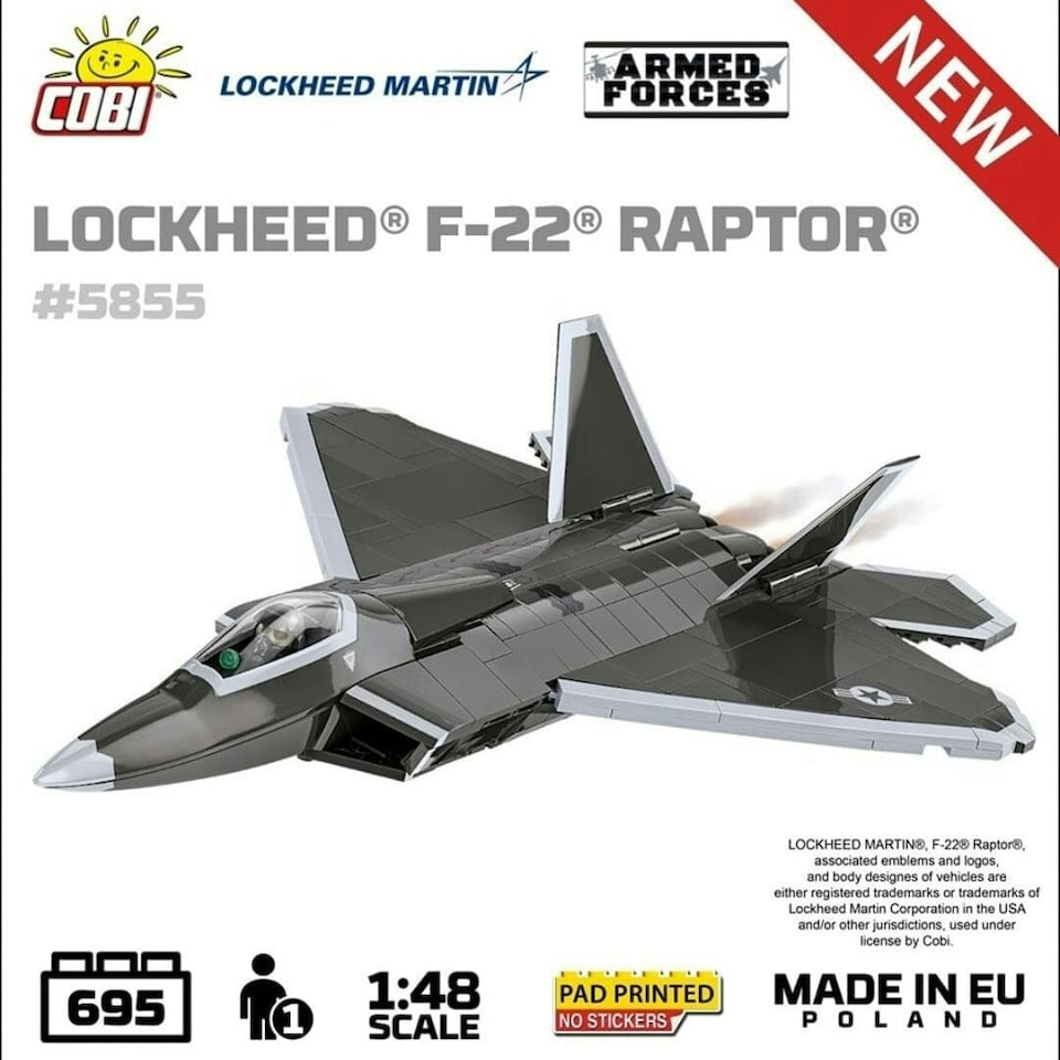 image 1 of Lockheed F-22 Raptor brick plane model - COBI 5855 - 695 bricks