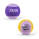 image 1 of Pre-Personalised Dog Ball Gift Pack 2pcs Purple Jess