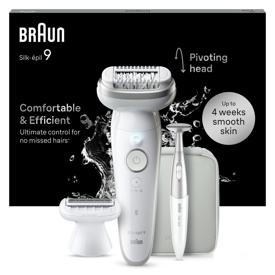image 1 of Braun Silk-épil 9,  Epilator For Easy Hair Removal, Lasting Smooth Skin, 9-241, White/Silver