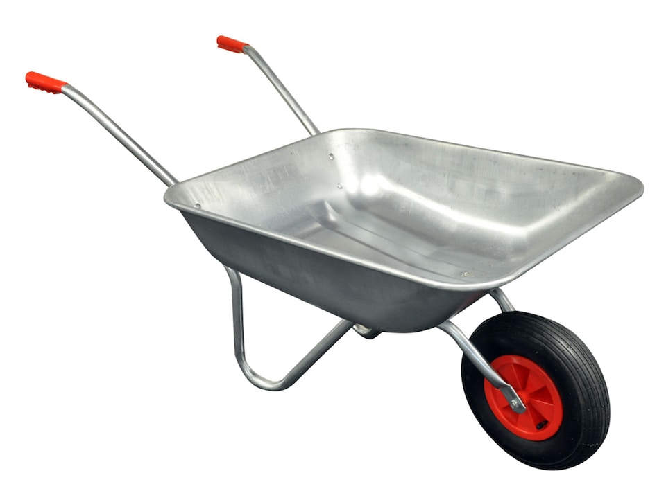 image 1 of Groundlevel 65L Garden Wheelbarrow With Durable Metal Tray and Sturdy Front Wheel