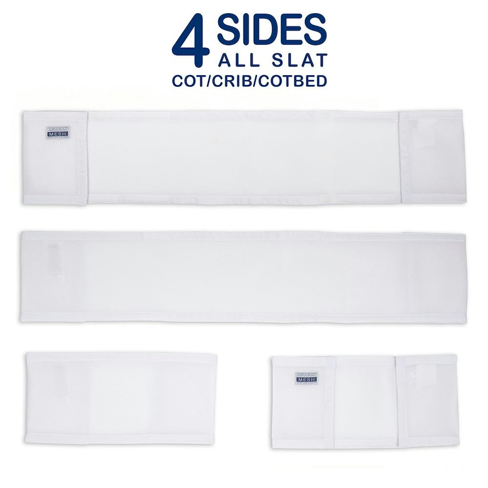 image 1 of Airwrap™ Mesh 4 Sided Cot Liner - Bumper Alternative, White