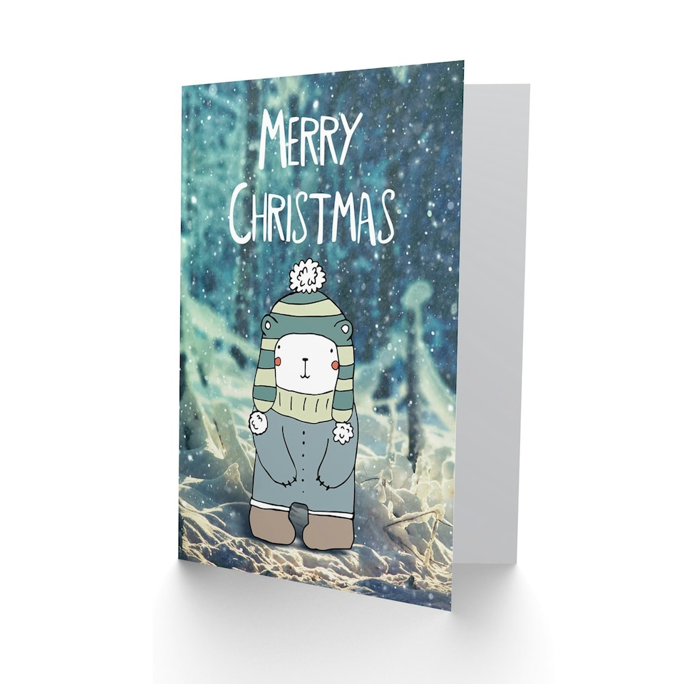 image 1 of Xmas Merry Polar Bear Christmas Card