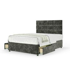 Charcoal Chenille 2 Drawer Divan Base and Milan Headboard Super King