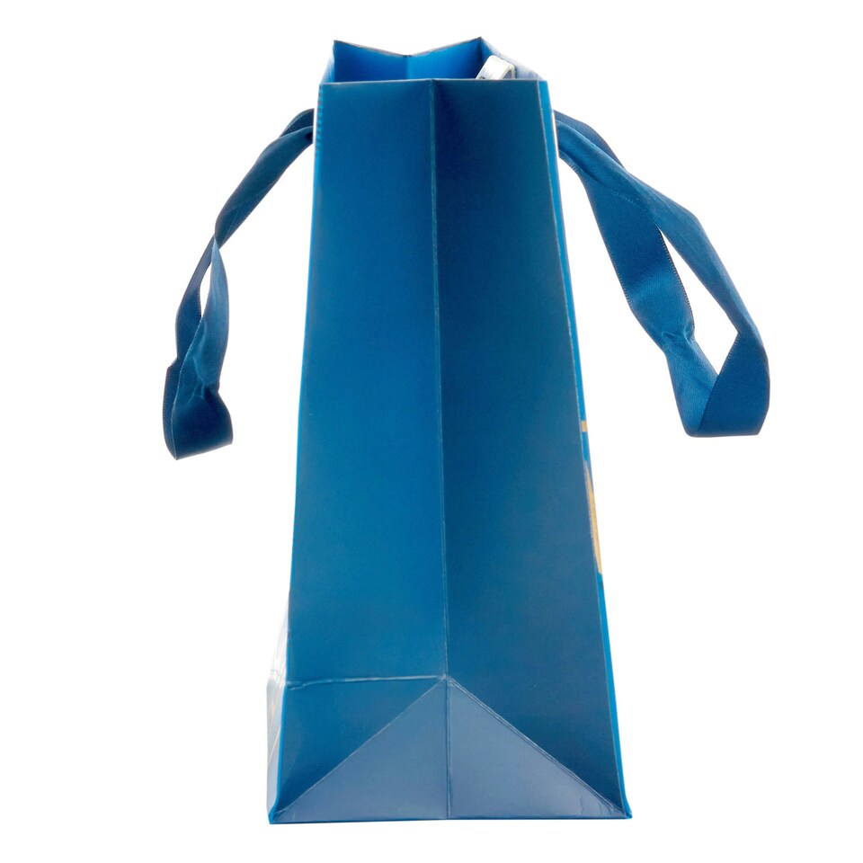 image 1 of Multipack of 3 Medium Gift Bags | Party Bags for Presents | Birthdays | For Him/Friend | Blue & Gold Design