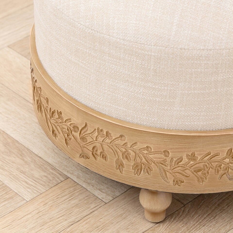 image 1 of Voyage Mabel Oak Wooden Footstool