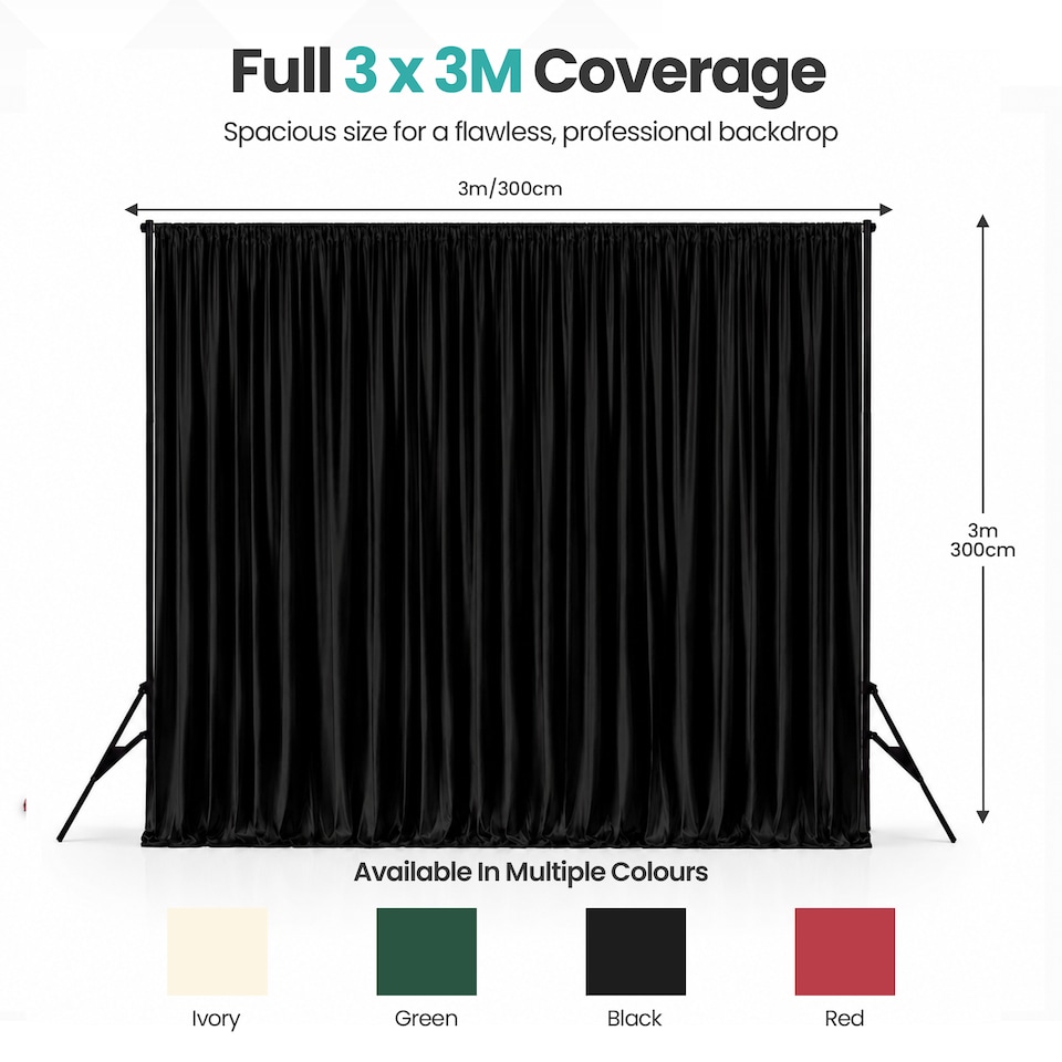 image 1 of 3x3M Velvet Photography Background, 190GSM Polyester Washable Backdrop