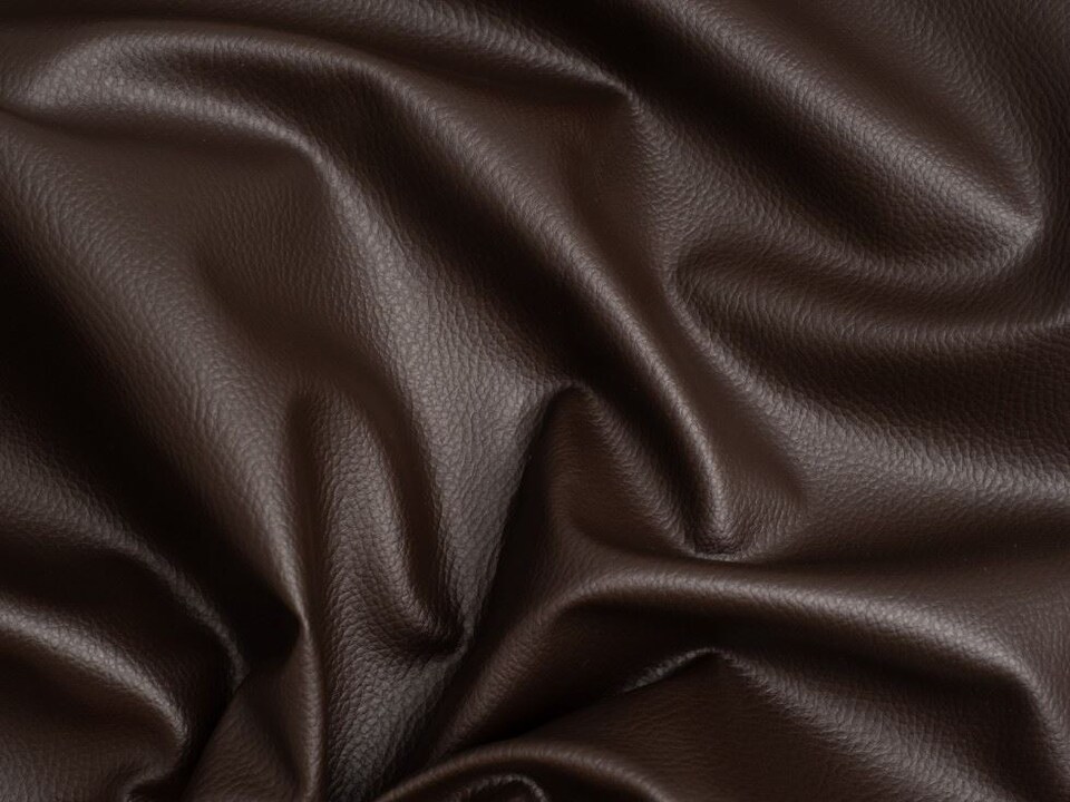 Minerva Core Range Brown Textured Faux Leather Fabric for Bag Making, Dressmaking, Upholstery, 140cm / 55" Wide - per metre