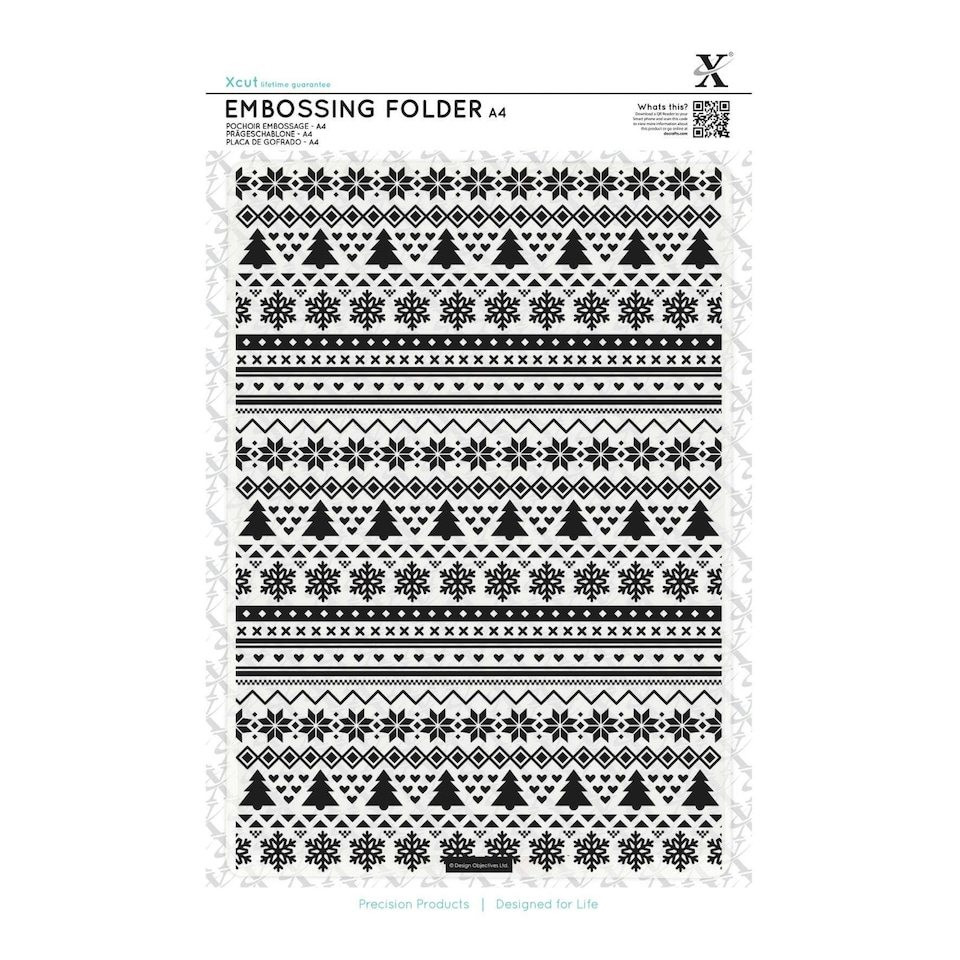 image 1 of Xcut Embossing Folder - Fairisle Pattern, White, A4