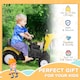image 4 of HOMCOM Kids Ride on Digger Pedal Go Kart Pretend Play Construction Car with Horn for 3 - 6 Years, Yellow