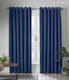 image 1 of Linen Look Blackout Ring Top Eyelet Curtains - 110cm x 183cm - Blue