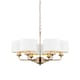 image 1 of Highclere Multi Arm Shade Pendant Ceiling Lamp, Antique Brass Plate, Vintage White Fabric