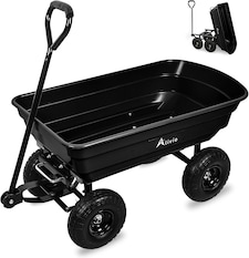 Alivio Heavy Duty Wheelbarrow Cart 75L, Garden Tipping Trolley with 10 Inch Pneumatic Wheels, 250kg Capacityn & Swivel Handle
