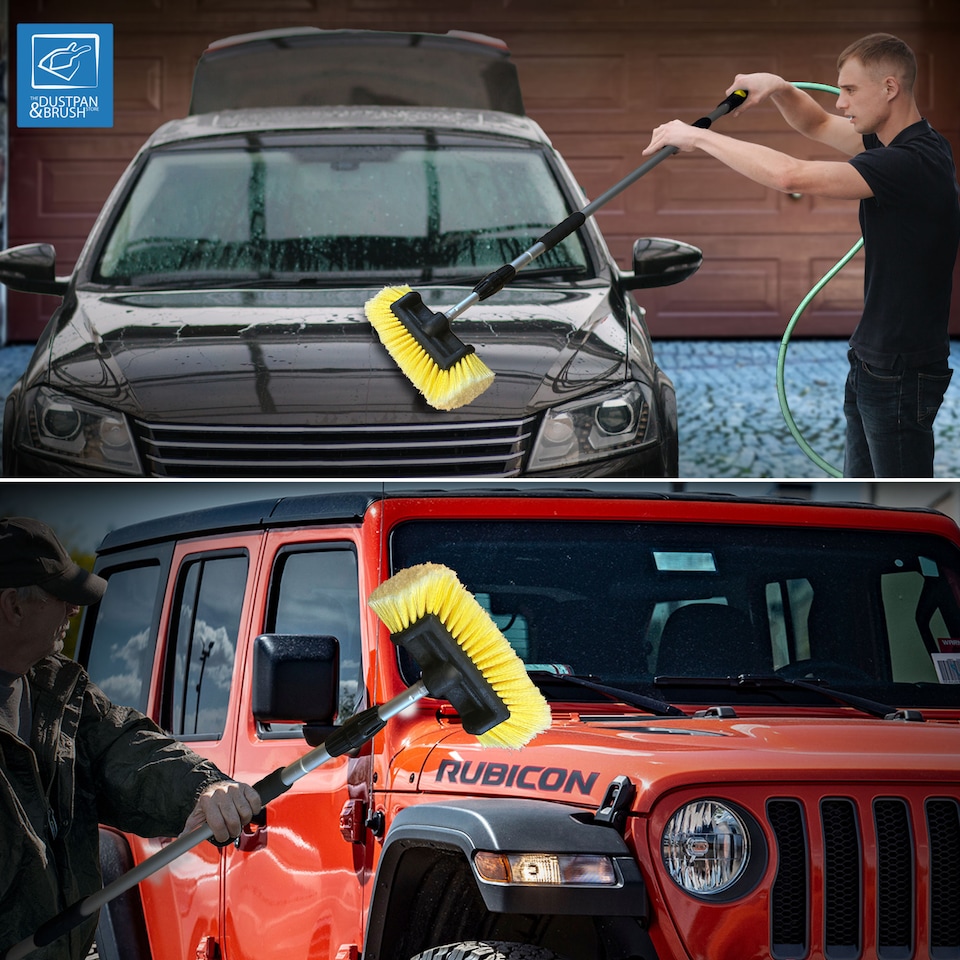 image 1 of Telescopic Water Fed Car Wash Brush 1.91m Extendable Vehicle & Window Scrubber