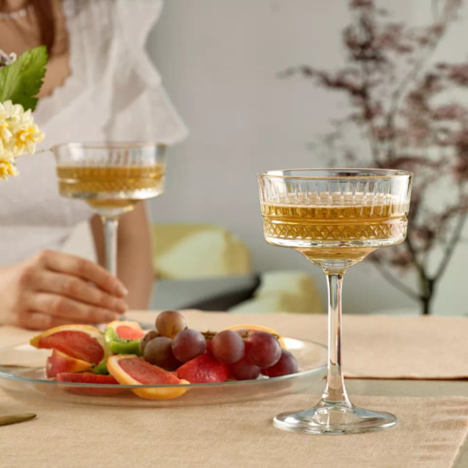 image 1 of Queensway Home & Dining Champagne Coupe Glasses 260ml 4 or 8 Pack | Clear | 4 Glasses