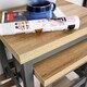 image 3 of Coffee Nest of 2 Tables Occasional Side End Tables Stackable Avon Oak Top