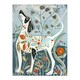 image 3 of Spring Flower Garden Dog Lover Fun Folk Art Black Framed Wall Art Print A4