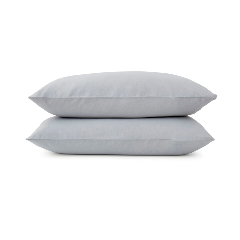 image 1 of Touch Of Linen - Blue Ice - Pillowcase Pair Blue | Ice Blue
