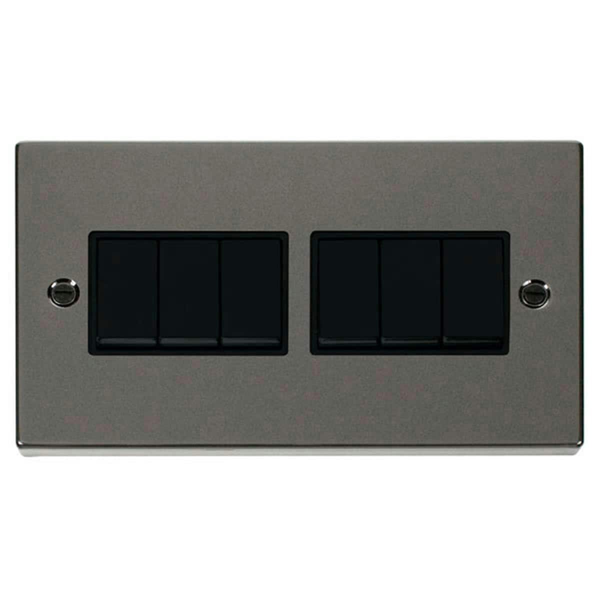 SE HOME Black Nickel 10A 6 Gang 2 Way Light Switch Black Black Nickel