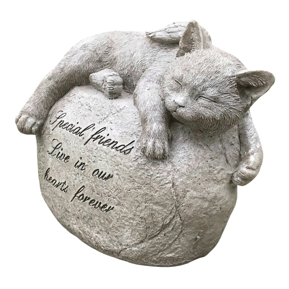 image 1 of Cat With Angel Wings Memorial Grave Marker Or Pet Loss Gift