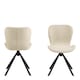 image 2 of Batilda Swivel Dining Chairs in Cream Fabic Set of 2