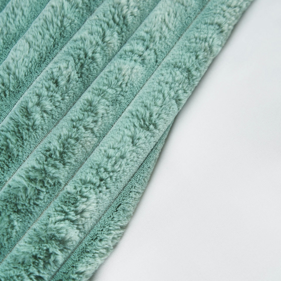 image 1 of BHS Jumbo Cord Throw with Plain Velvet Backing, Green Green | Green