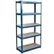 image 1 of Home Vida 5 Tier Garage Shelf Heavy Duty Boltless Shelving Storage Unit, Large, Blue