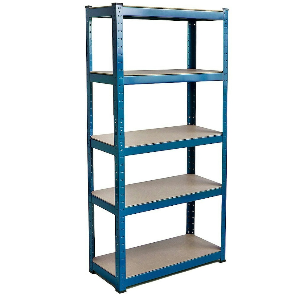 image 1 of Home Vida 5 Tier Garage Shelf Heavy Duty Boltless Shelving Storage Unit, Large, Blue