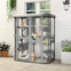 image 2 of PawHut Walk-in Catio, Outdoor Cat Enclosure with 4 Jumping Platforms, Condo and Waterproof Cover, Outdoor Indoor Large Cat House for 2-3 Kittens ,Grey