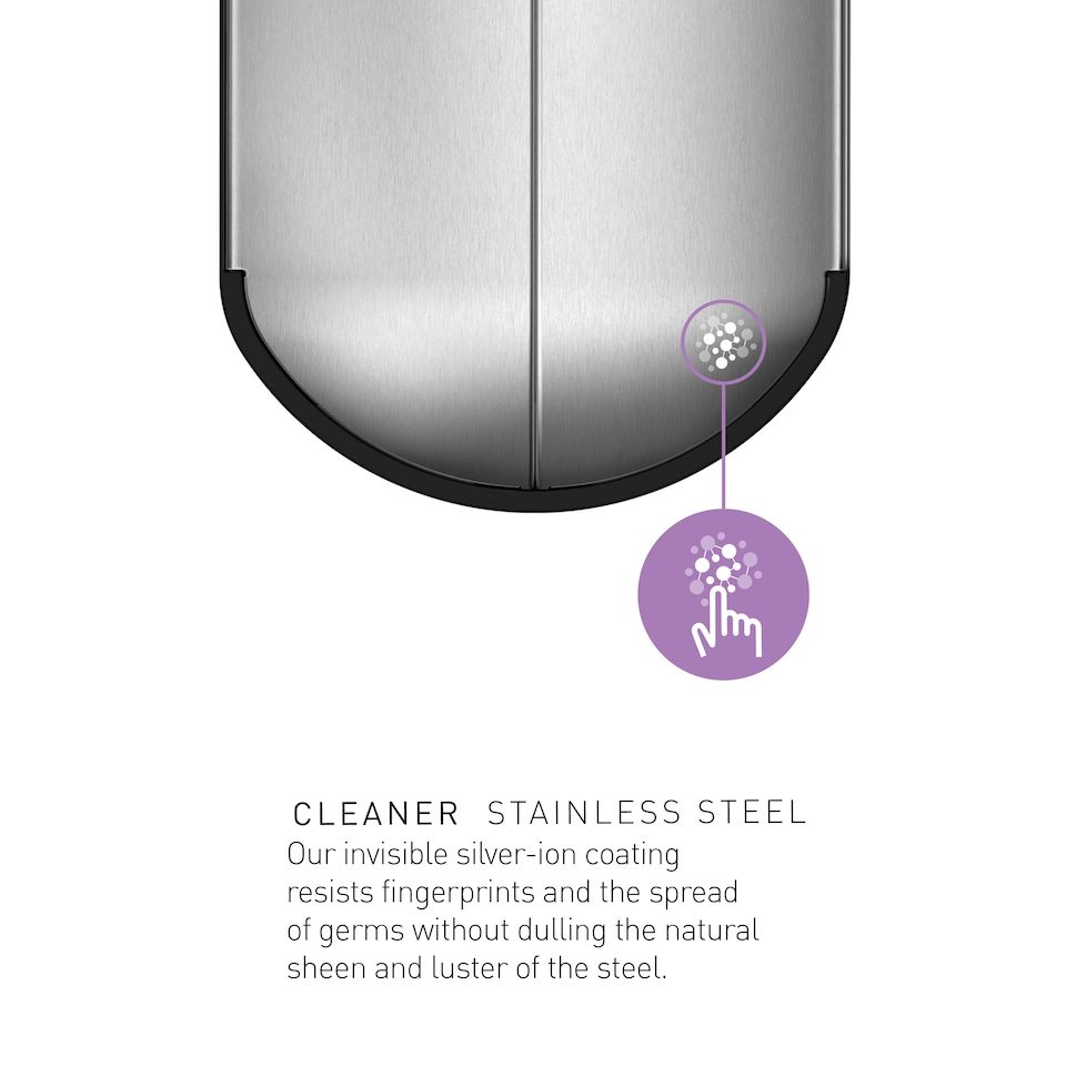 image 1 of Simplehuman 40L Slim Butterfly Recycling Kitchen Pedal Bin, Brushed Stainless Steel