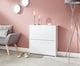 image 10 of Narrow High Gloss 2 Tier Shoe Cabinet | White | White