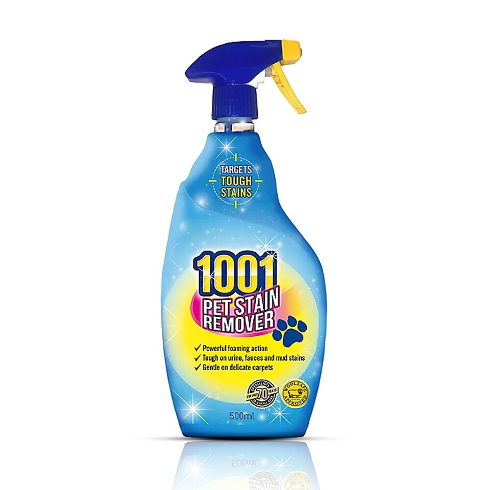 image 1 of 1001 Pet Stain Remover Spray 500ml Fast Acting Carpet and Upholstery Cleaner for Dog Cat Urine Vomit Faeces Mud Pet Stains