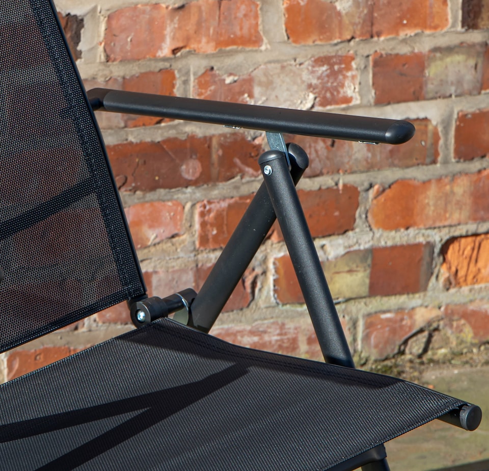 image 1 of Outdoor Garden Patio Multi Position Reclining Folding Chair in Black