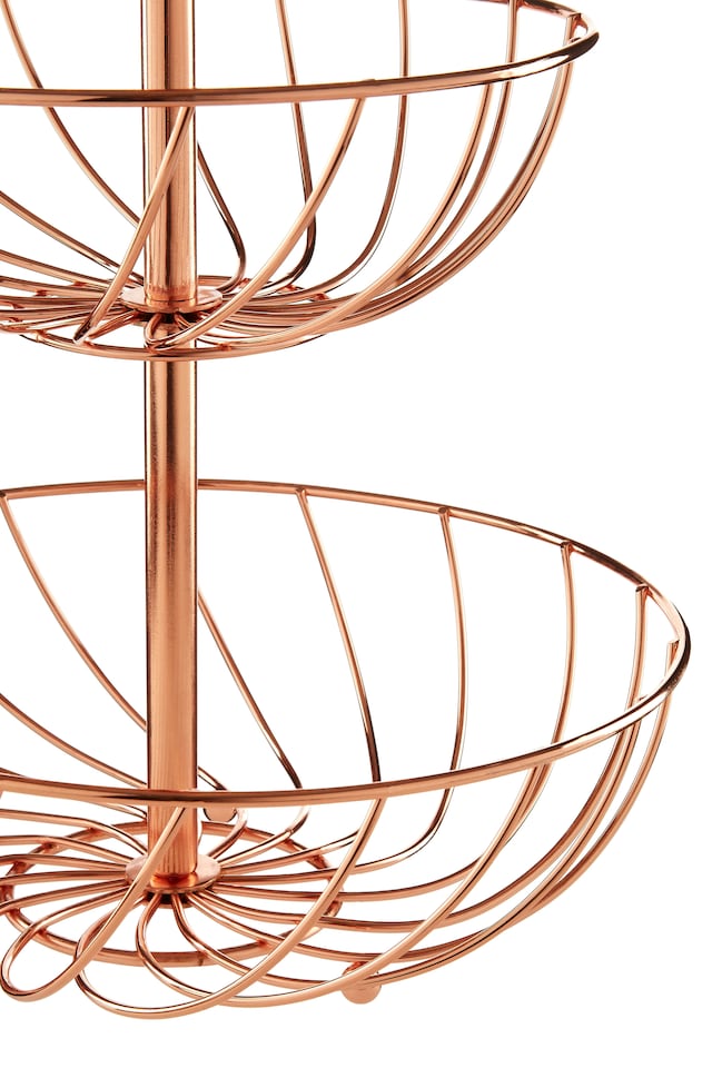 image 1 of Interiors by Premier Fruit Basket, Contemporary Copper Finish Wire Bowl For Storing Fresh Fruit, Durable Metal Construction | Gold