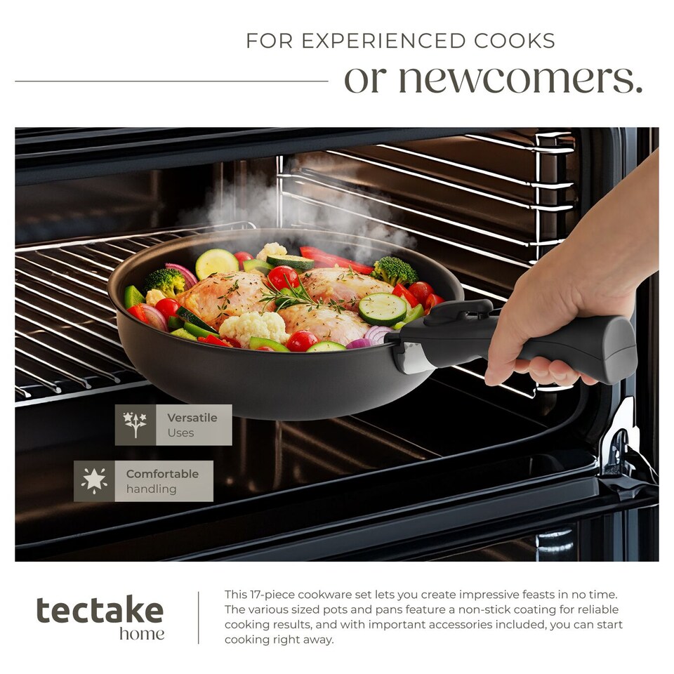 image 1 of Pot and Pan Set Parma17 Pcs including Lids, Utensils and Felt Protectors