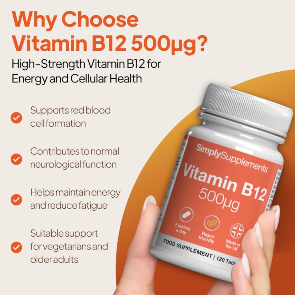 image 1 of Vitamin B12 Tablets 500mcg - 120 Tablets