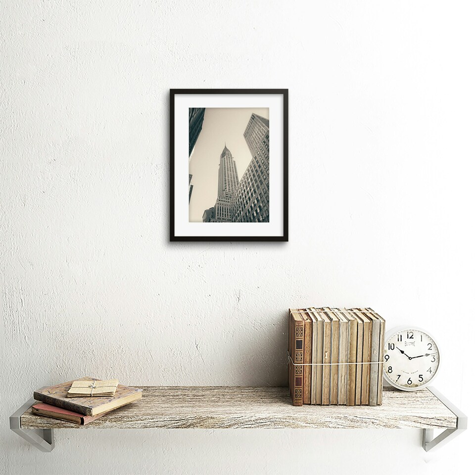 image 1 of Lextrait Chrysler Building New York City 9x7" Black Framed Wall Art Print