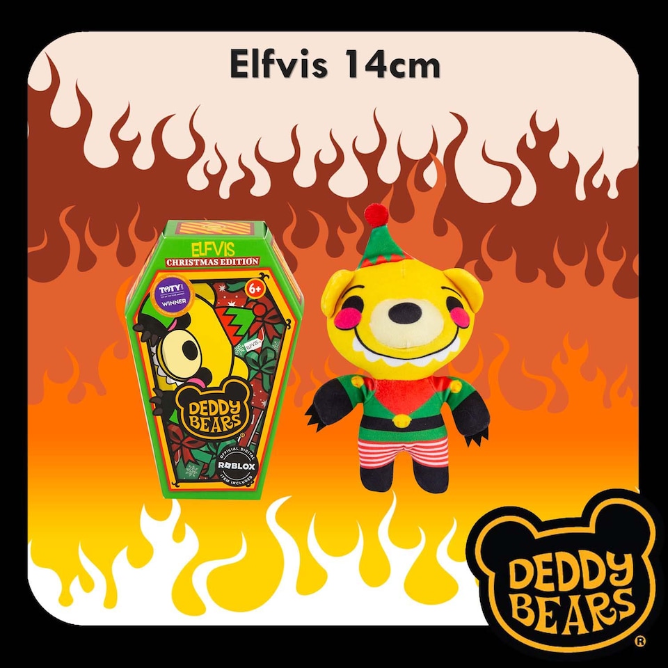 image 1 of PMS Deddy Bears Elfvis Plush Toy 14 x 15 x 8 cm, Green - Halloween Collectable