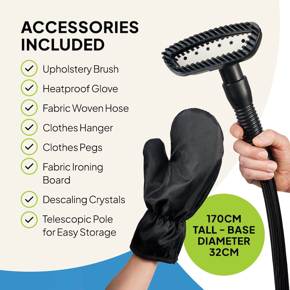 image 1 of Fridja F1200 Clothes Steamer Pro 2200W Upright Garment Care 3L Tank