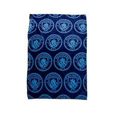 Manchester City FC Fleece Crest Blanket - Blue - One Size Blue