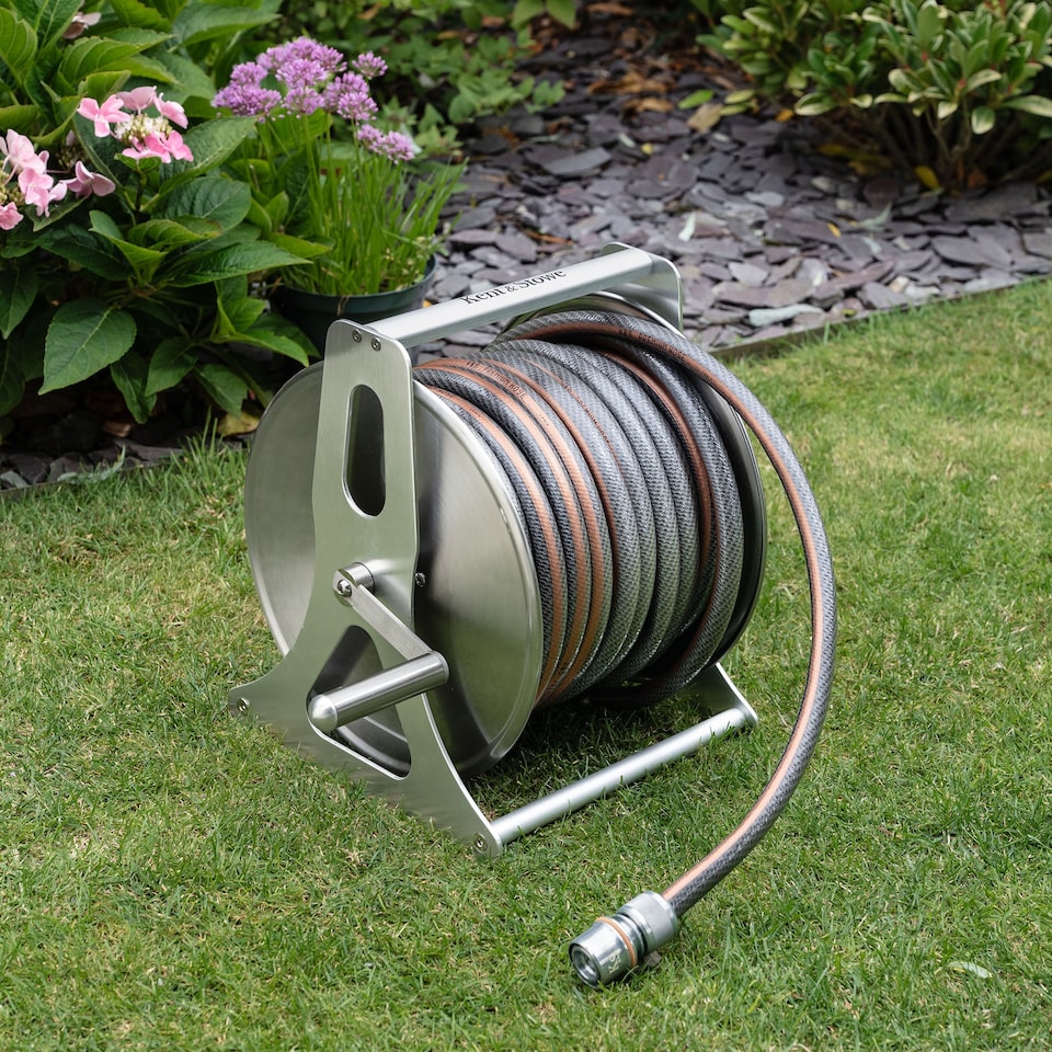 image 1 of Kent & Stowe Metal Hose Reel Set 30m