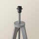 image 5 of ValueLights Morrigan Grey Wood Tripod Floor Lamp Base with Shelf | Grey