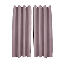 Lavender Pink Linen Blackout Curtains - 46 x 63 Inch Drop - 2 Panel Pink
