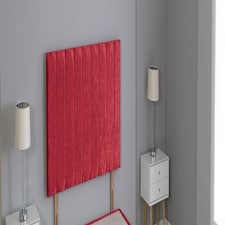 Red Crushed Velvet 9 Panel Headboard | Red | 4FT6 Double 26"inch Headboard