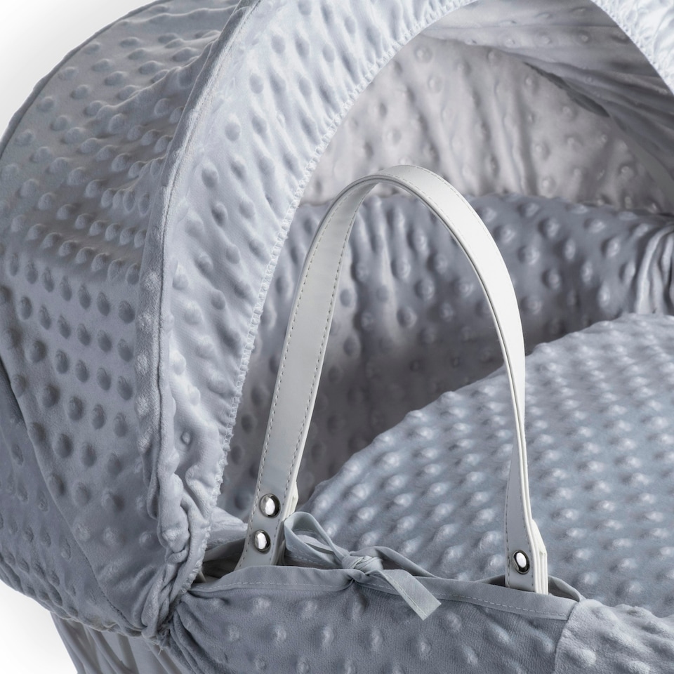 image 1 of Clair de Lune Grey Dimple White Wicker With White Rocking Stand