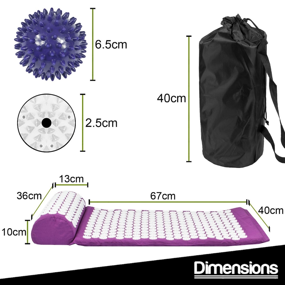 image 1 of Komodo Acupressure Mat, Pillow and Ball Set - Purple