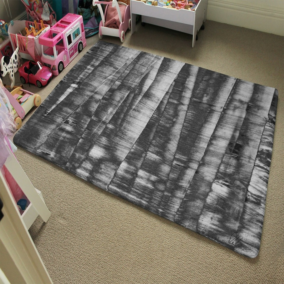 image 1 of Black and white bamboo (Rug) Grey | Small: 60x110cm