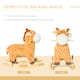 image 7 of HOMCOM 2 In 1 Kids Todder Rocking Horse Plush Ride On Giraffe Rocker with Wheels Wooden Base Animal Sounds for 3-6 Years